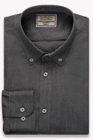 LIMITED EDITION SHIRT BLACK AND GREY SELF TEXTURED