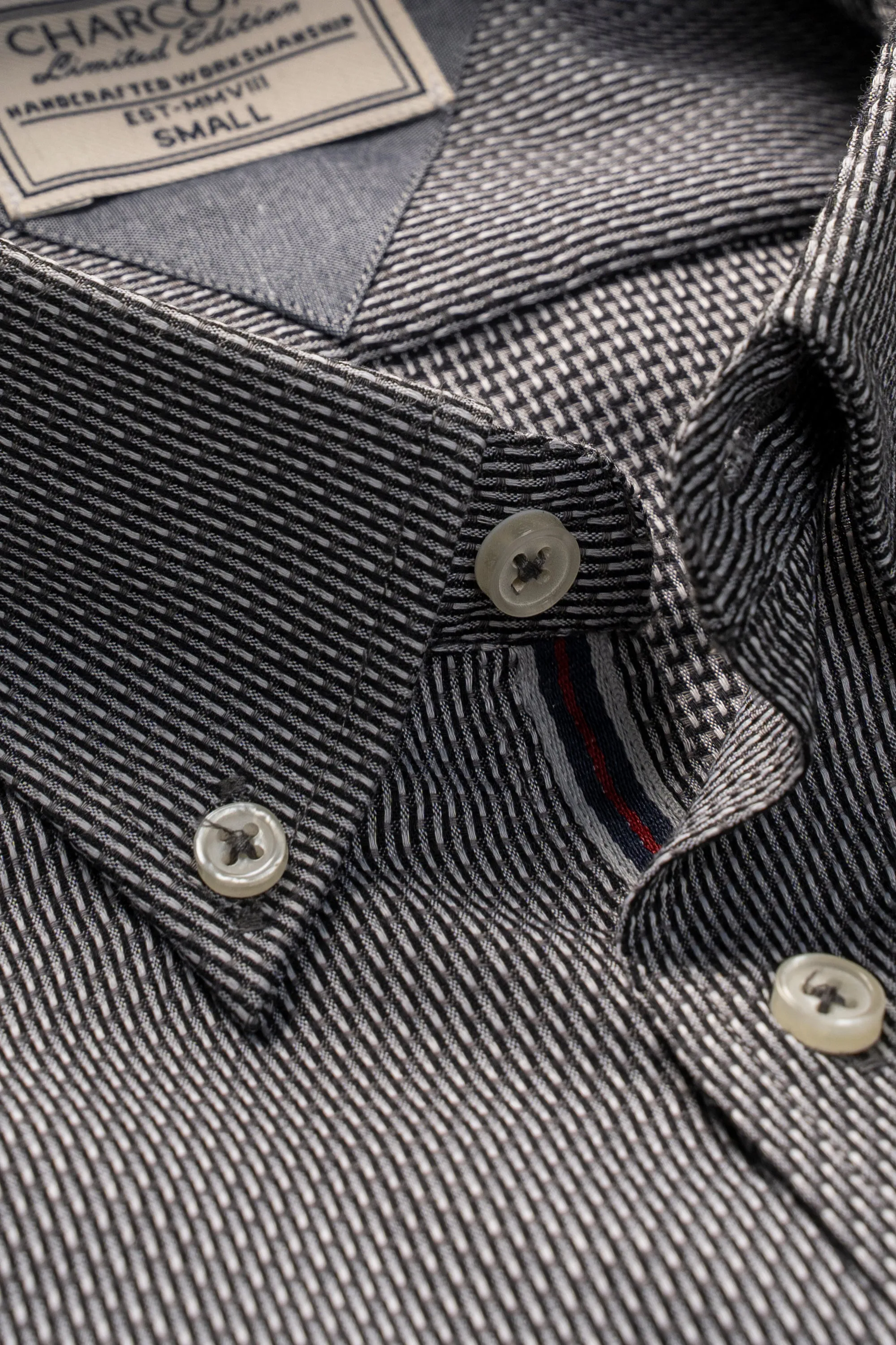 LIMITED EDITION SHIRT BLACK AND GREY SELF TEXTURED