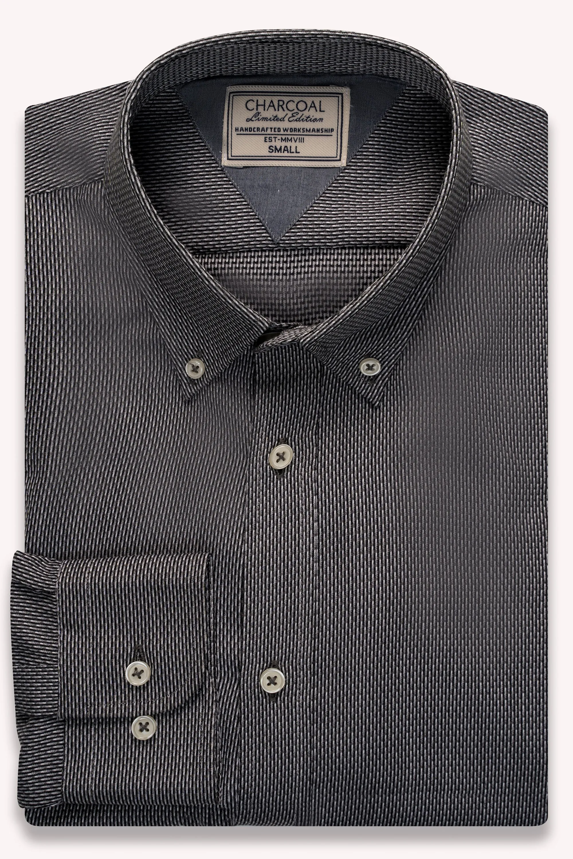 LIMITED EDITION SHIRT BLACK AND GREY SELF TEXTURED