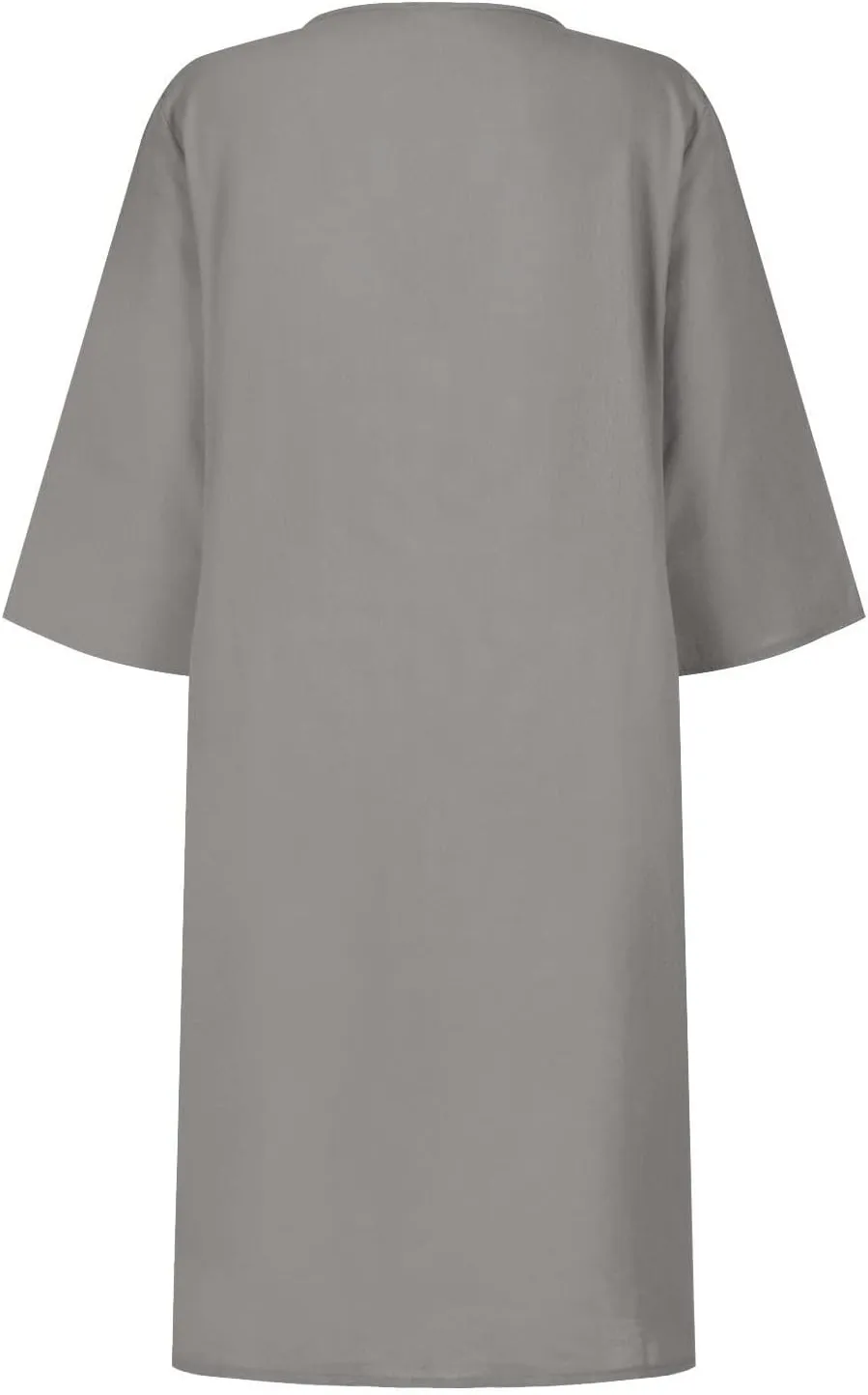 Linen Dresses for Women 2025 Summer Casual V Neck Half Sleeve Midi Dress Spring Vacaion Clothes