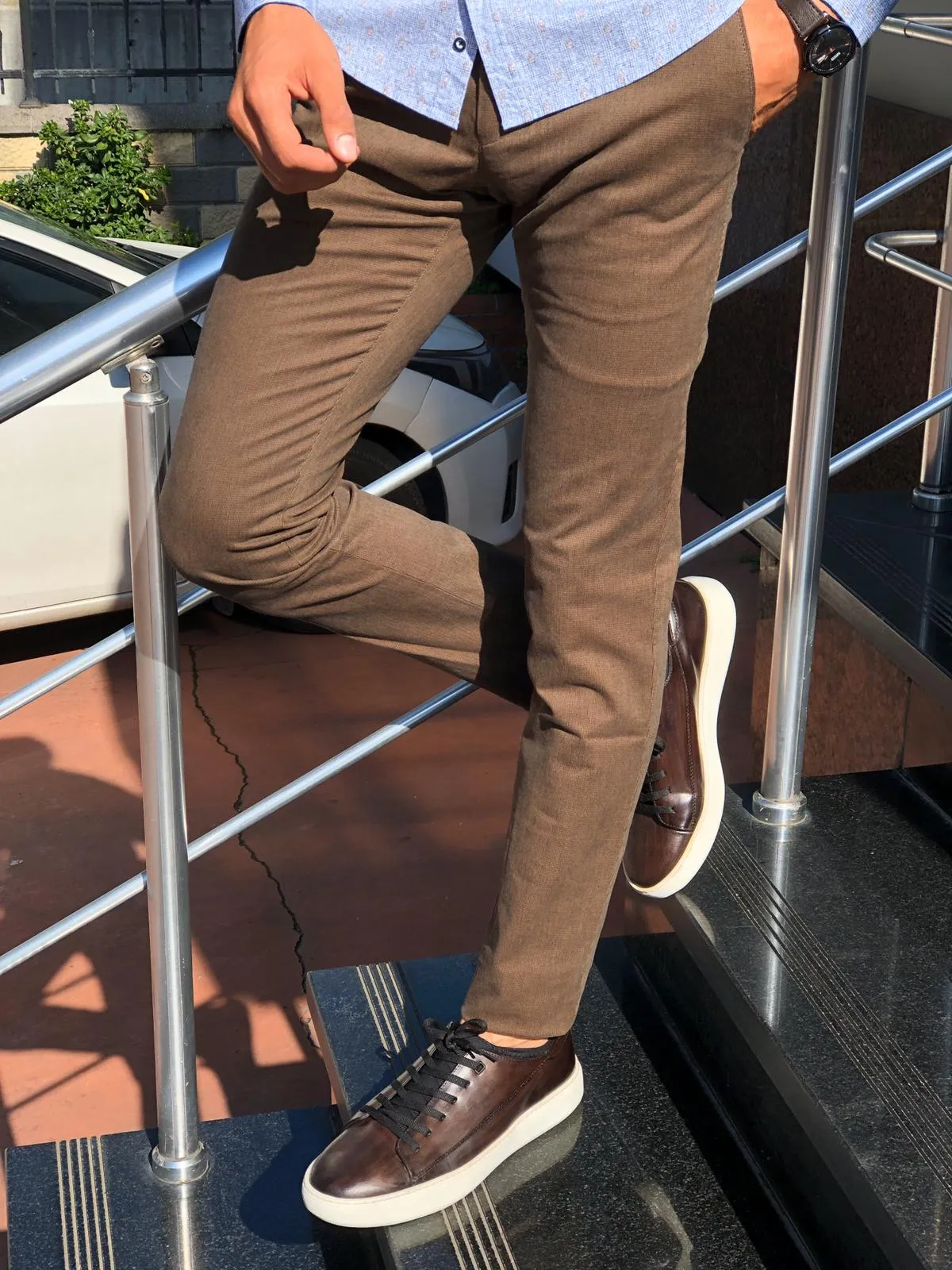 Marc Brown Slim Fit Cotton Pants