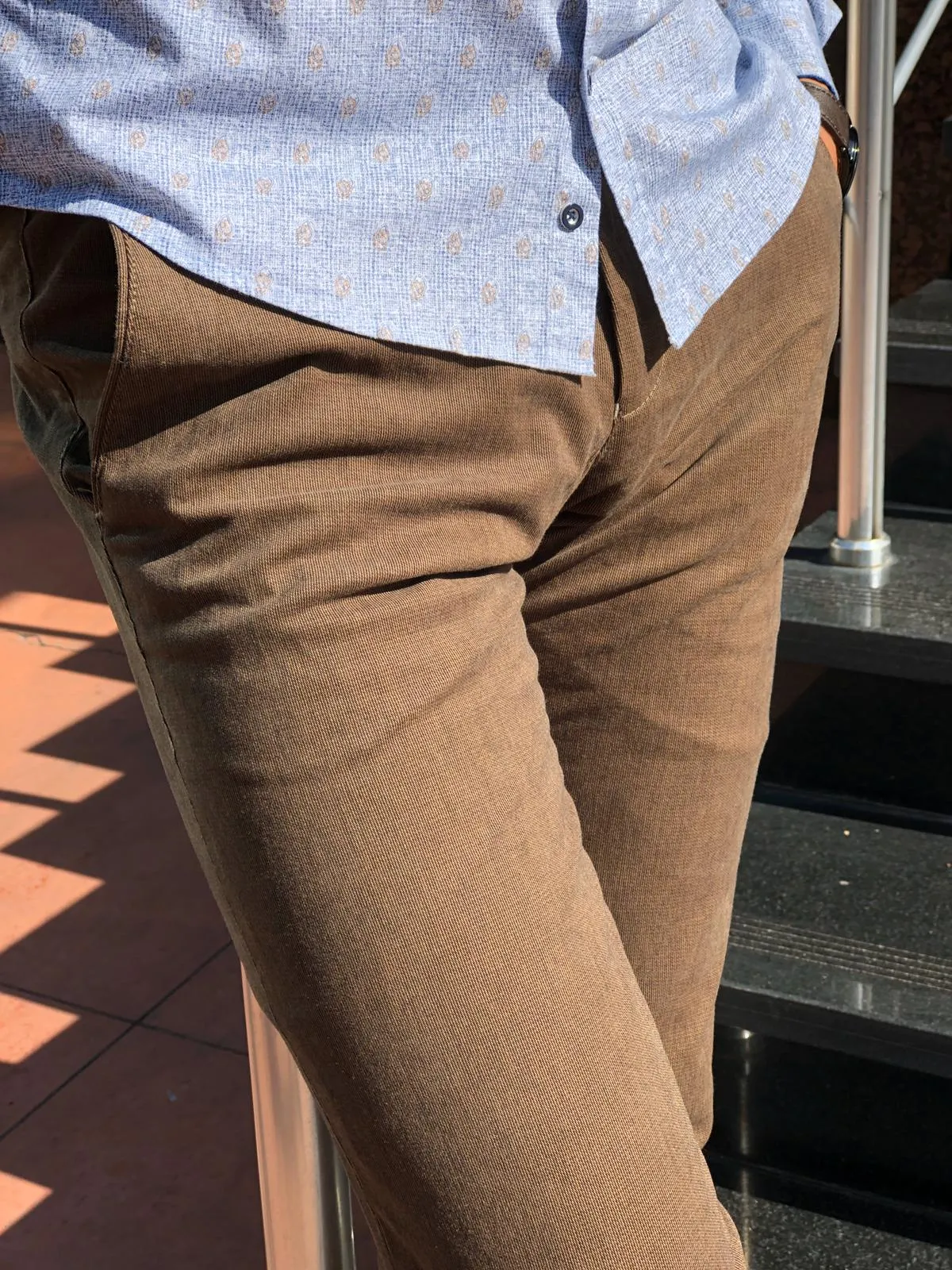 Marc Brown Slim Fit Cotton Pants