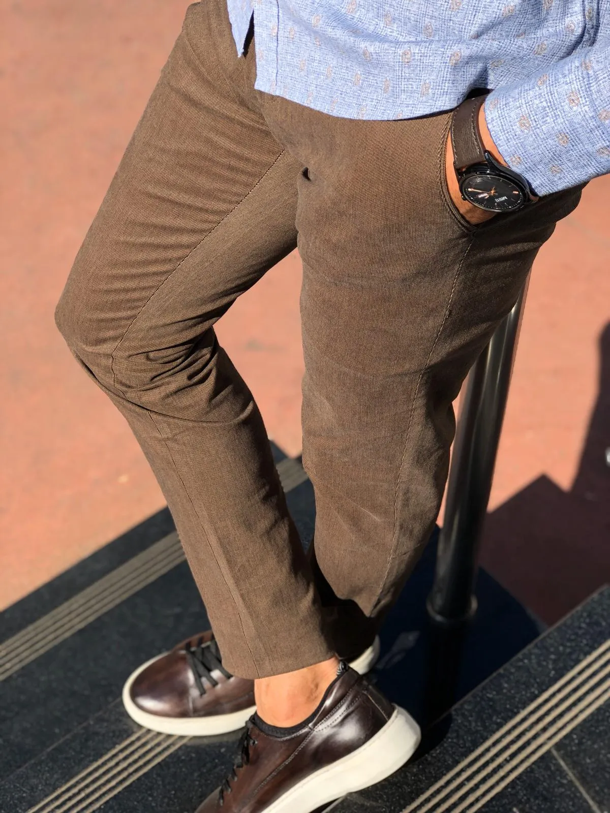 Marc Brown Slim Fit Cotton Pants