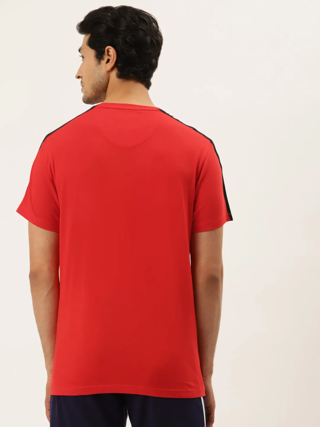 Mens Cotton Rich Lycra Half  Sleeve Crew Neck T-Shirts