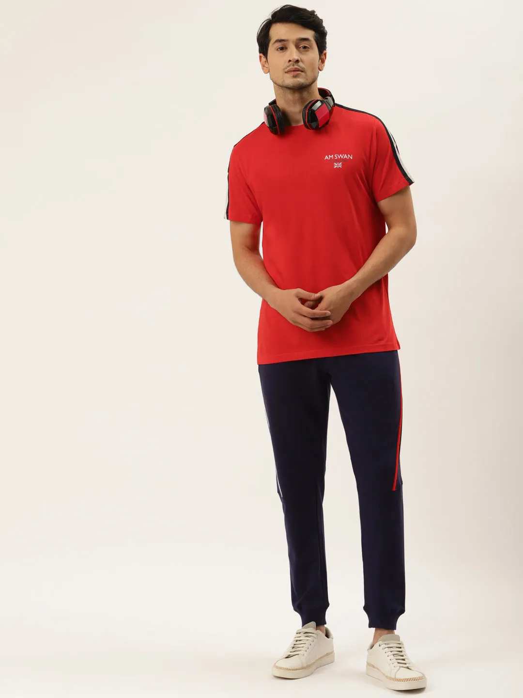 Mens Cotton Rich Lycra Half  Sleeve Crew Neck T-Shirts