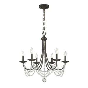 Mirabella 6 lights 25 in. Chandelier Bronze Finish