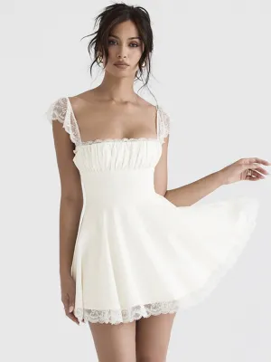 Mozi - Elegant White Mini Dress for summer
