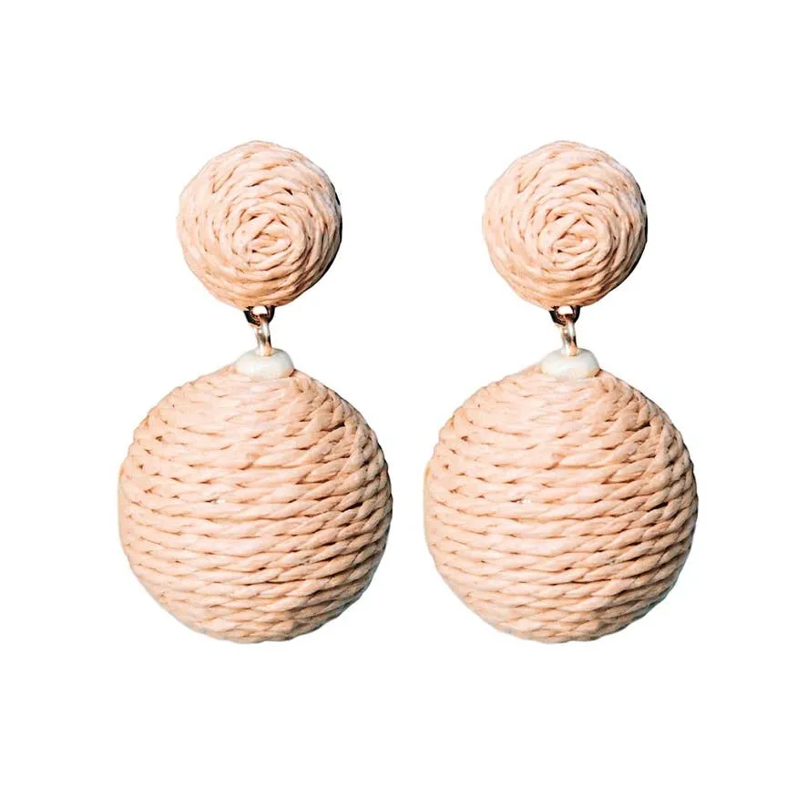Natural Lido Pom Poms Earrings