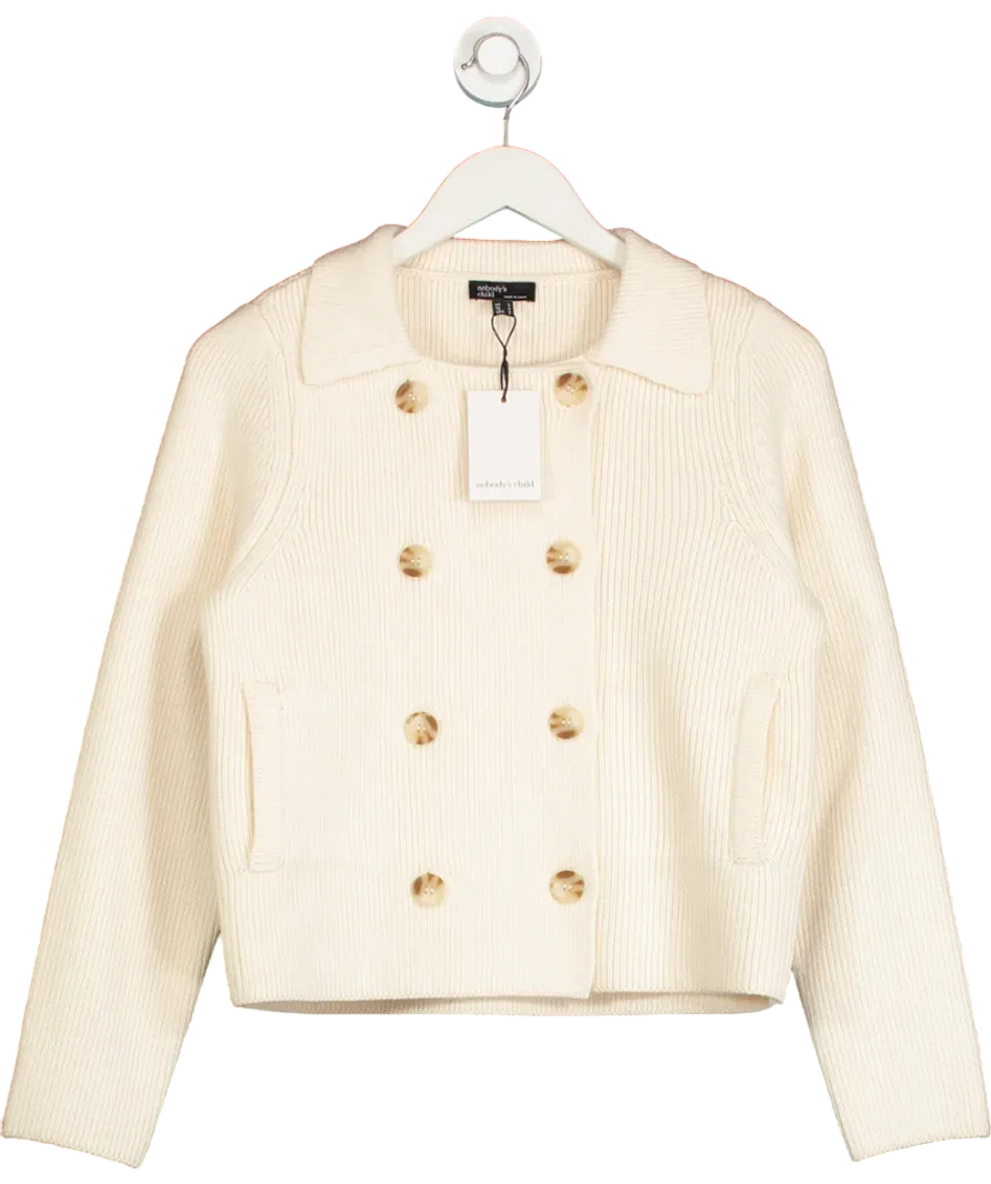 Nobody's Child Cream Double Breasted Collared Cardigan UK S