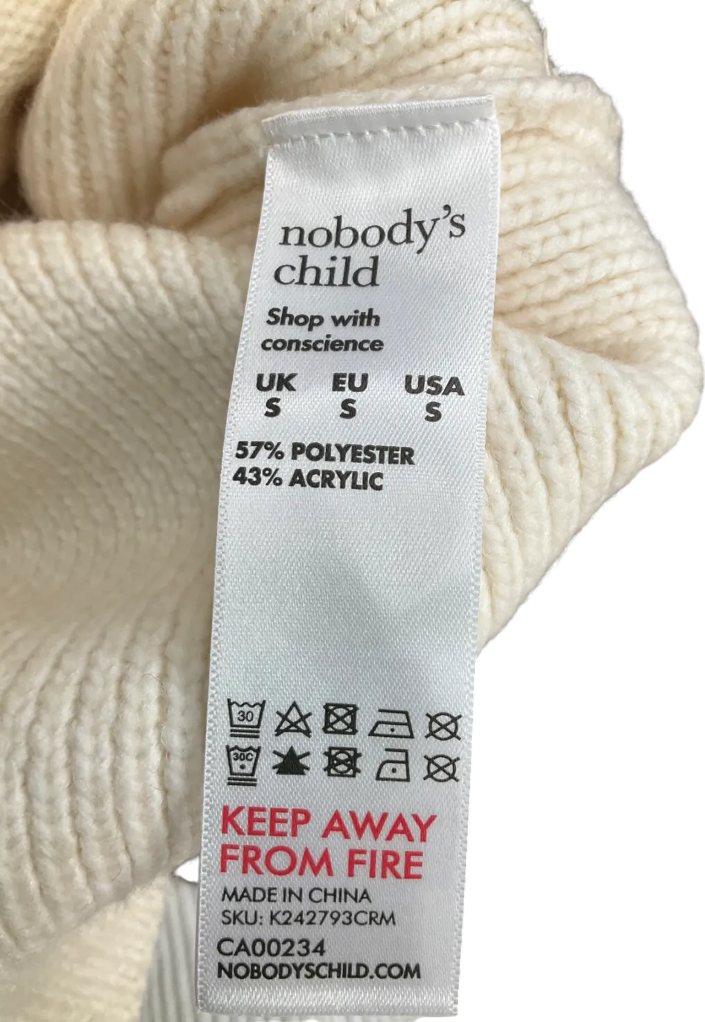 Nobody's Child Cream Double Breasted Collared Cardigan UK S
