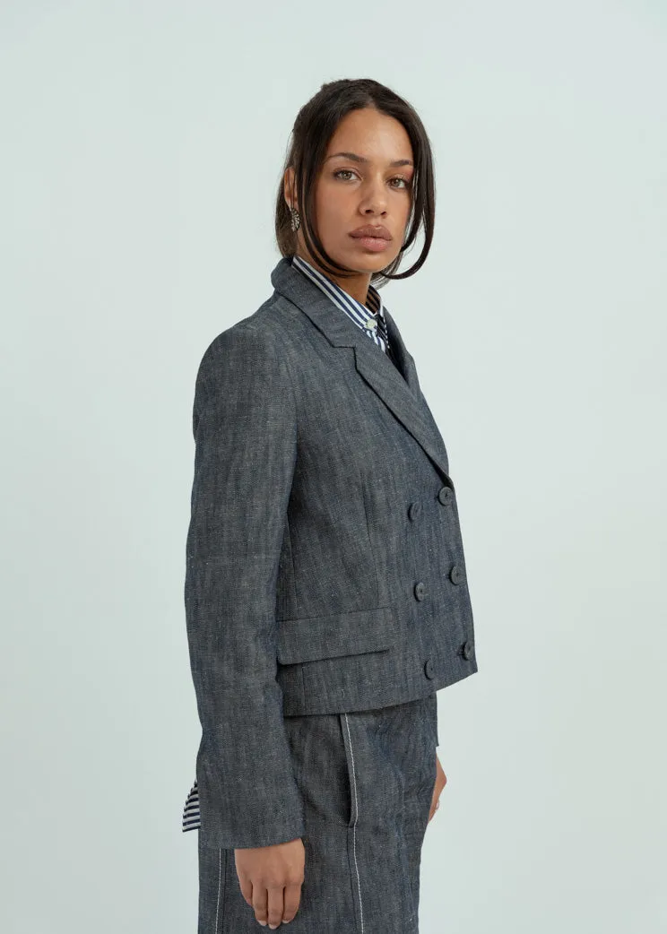 Odeeh Indigo Double Breasted Jacket