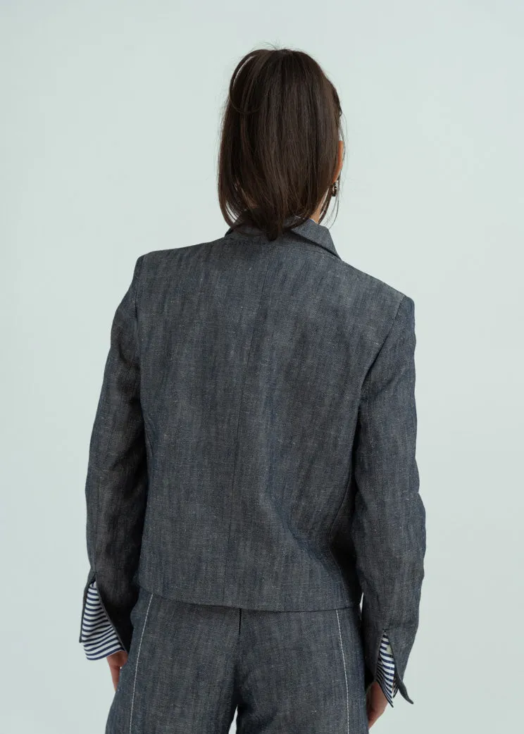 Odeeh Indigo Double Breasted Jacket