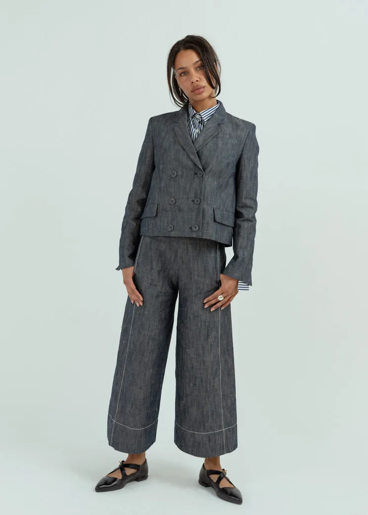 Odeeh Indigo Double Breasted Jacket