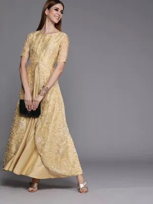 Organza Embroidered Attatched Layered Maxi Kurta