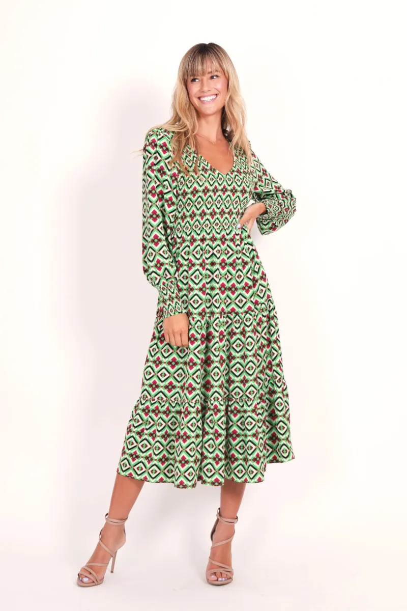 Phoenix Dress Retro Green