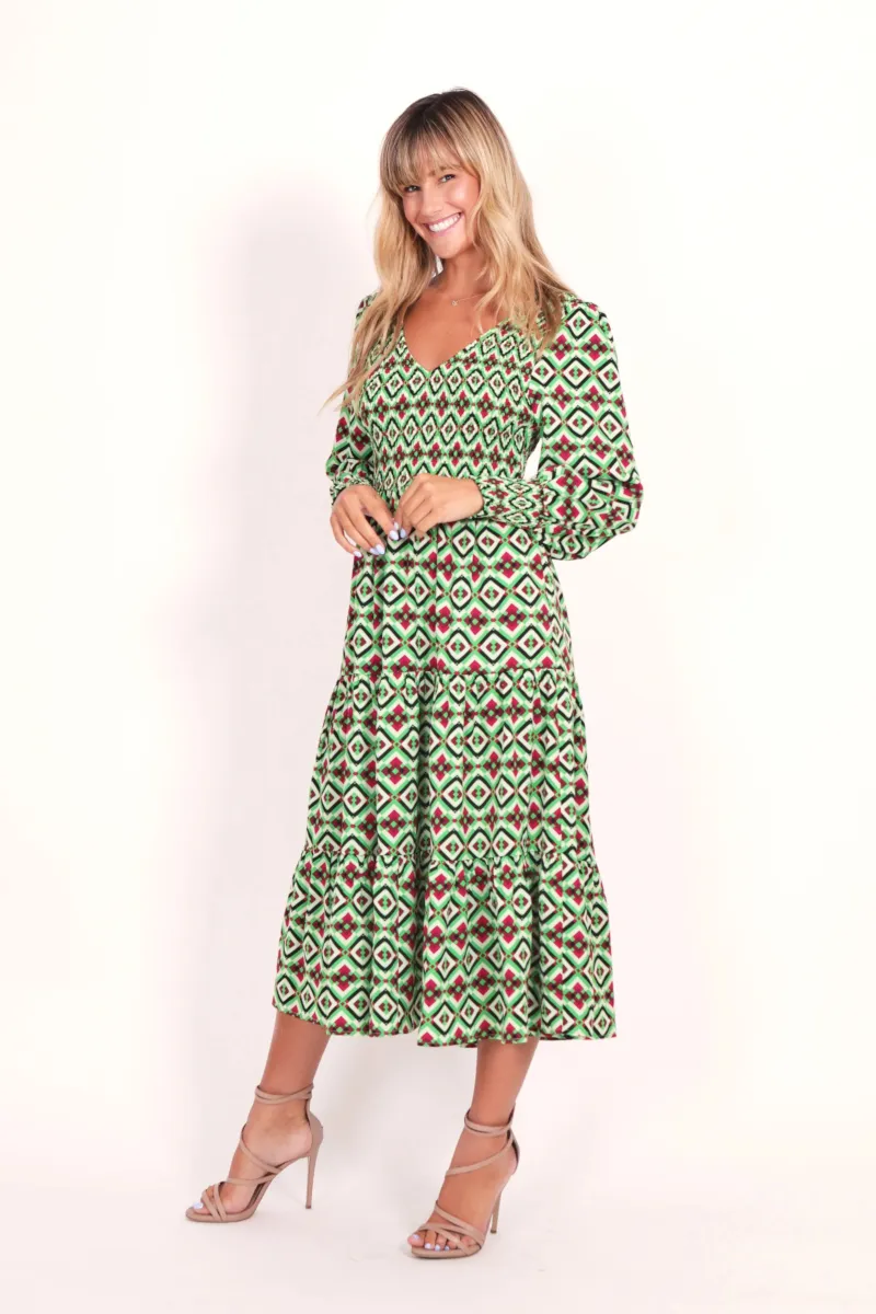 Phoenix Dress Retro Green