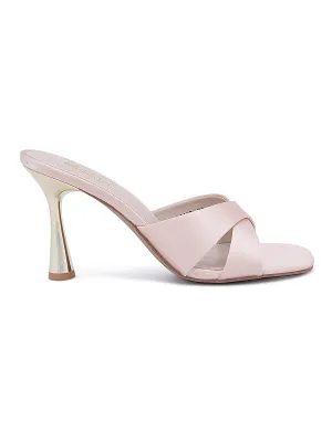Pink Criss Cross Strap Heels