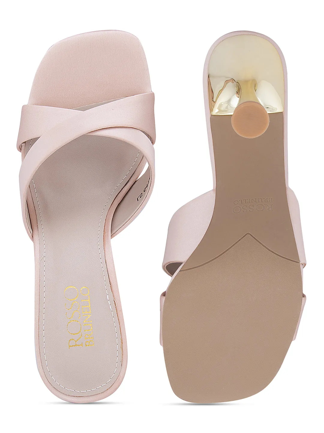 Pink Criss Cross Strap Heels