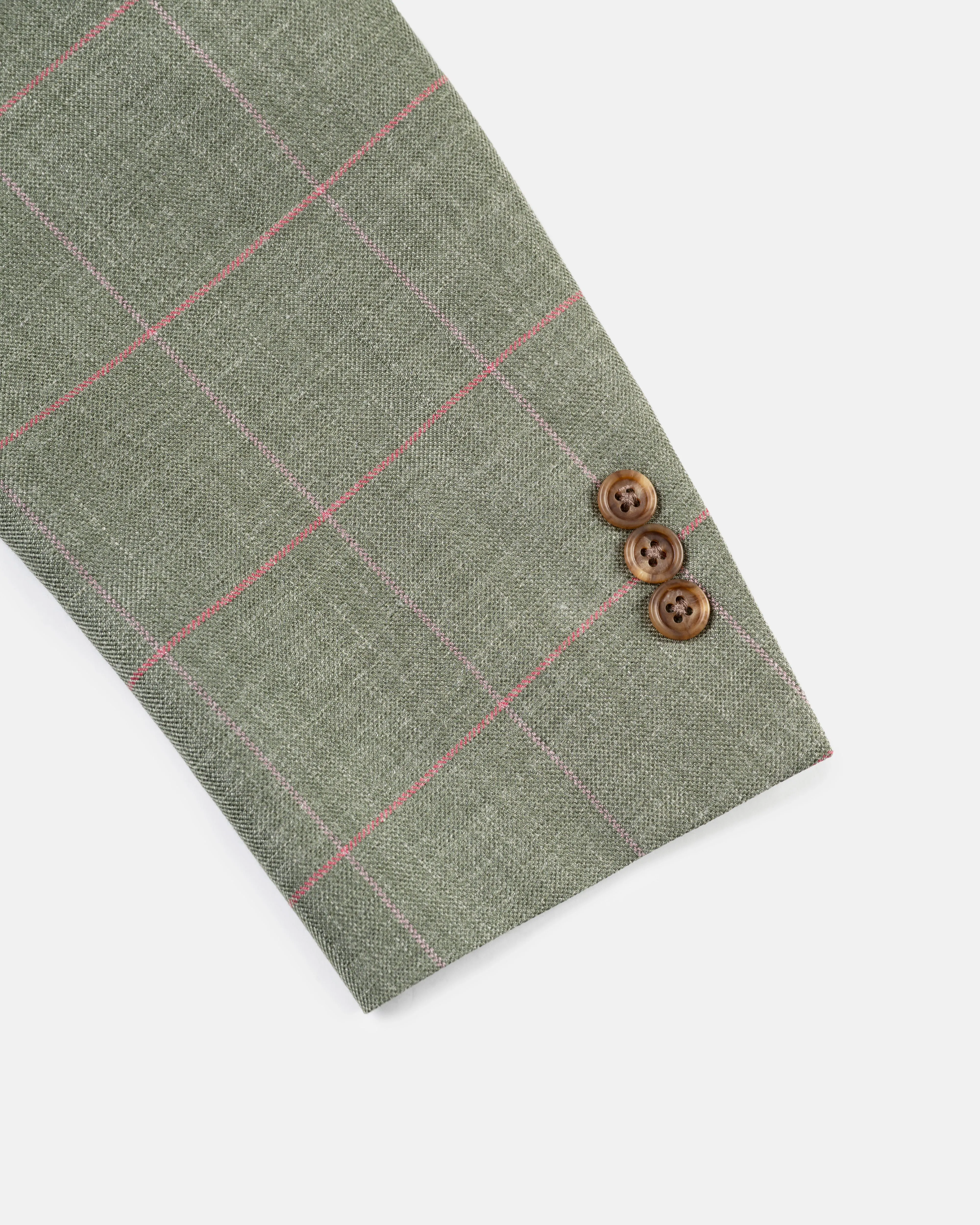 SAGE GREEN/PINK WINDOWPANE SPORT COAT
