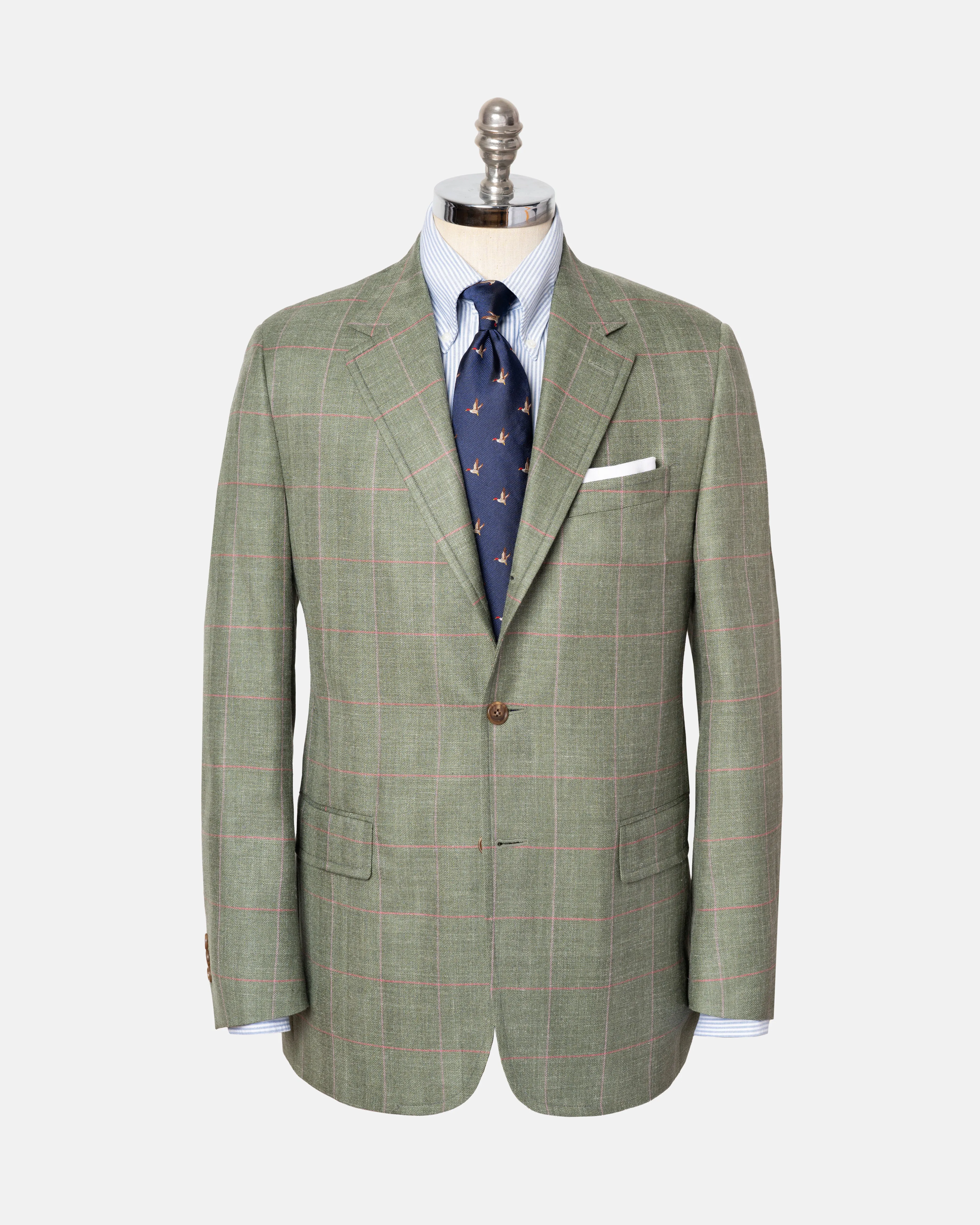 SAGE GREEN/PINK WINDOWPANE SPORT COAT
