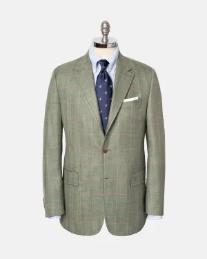 SAGE GREEN/PINK WINDOWPANE SPORT COAT