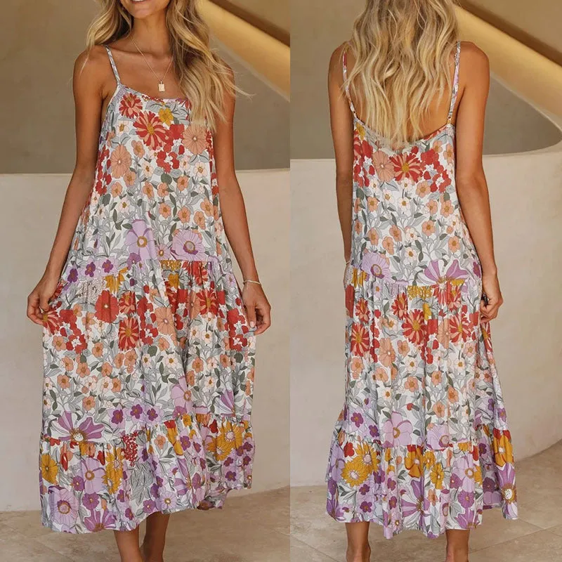 Sexy Cami Sleeveless Printed Dress
