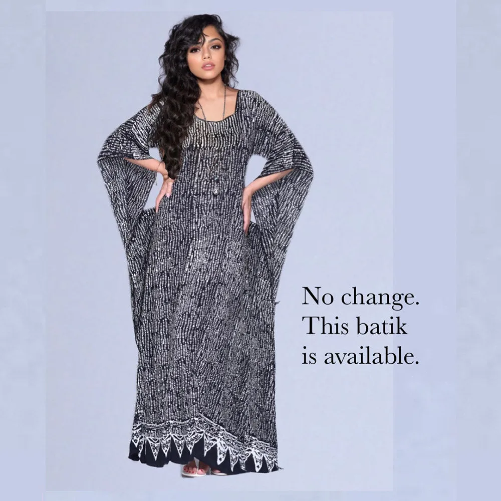 Vanessa Maxi Boho Dress Caftan – Gauzy Batik Figure Flattering