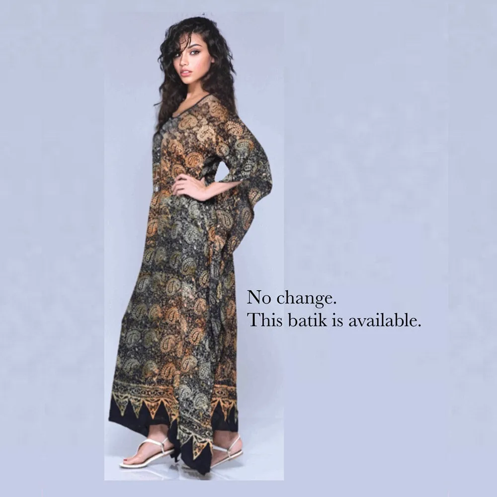 Vanessa Maxi Boho Dress Caftan – Gauzy Batik Figure Flattering