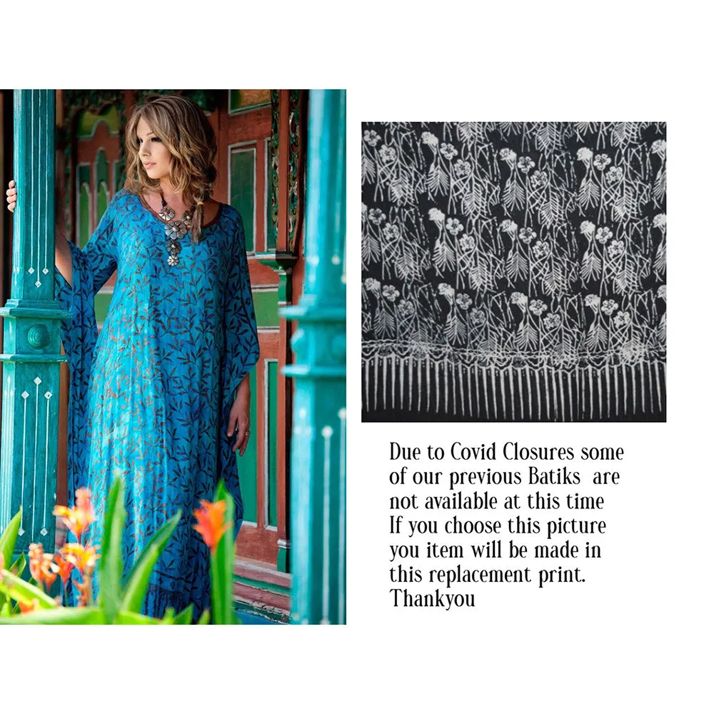 Vanessa Maxi Boho Dress Caftan – Gauzy Batik Figure Flattering