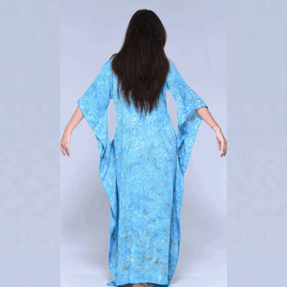 Vanessa Maxi Boho Dress Caftan – Gauzy Batik Figure Flattering