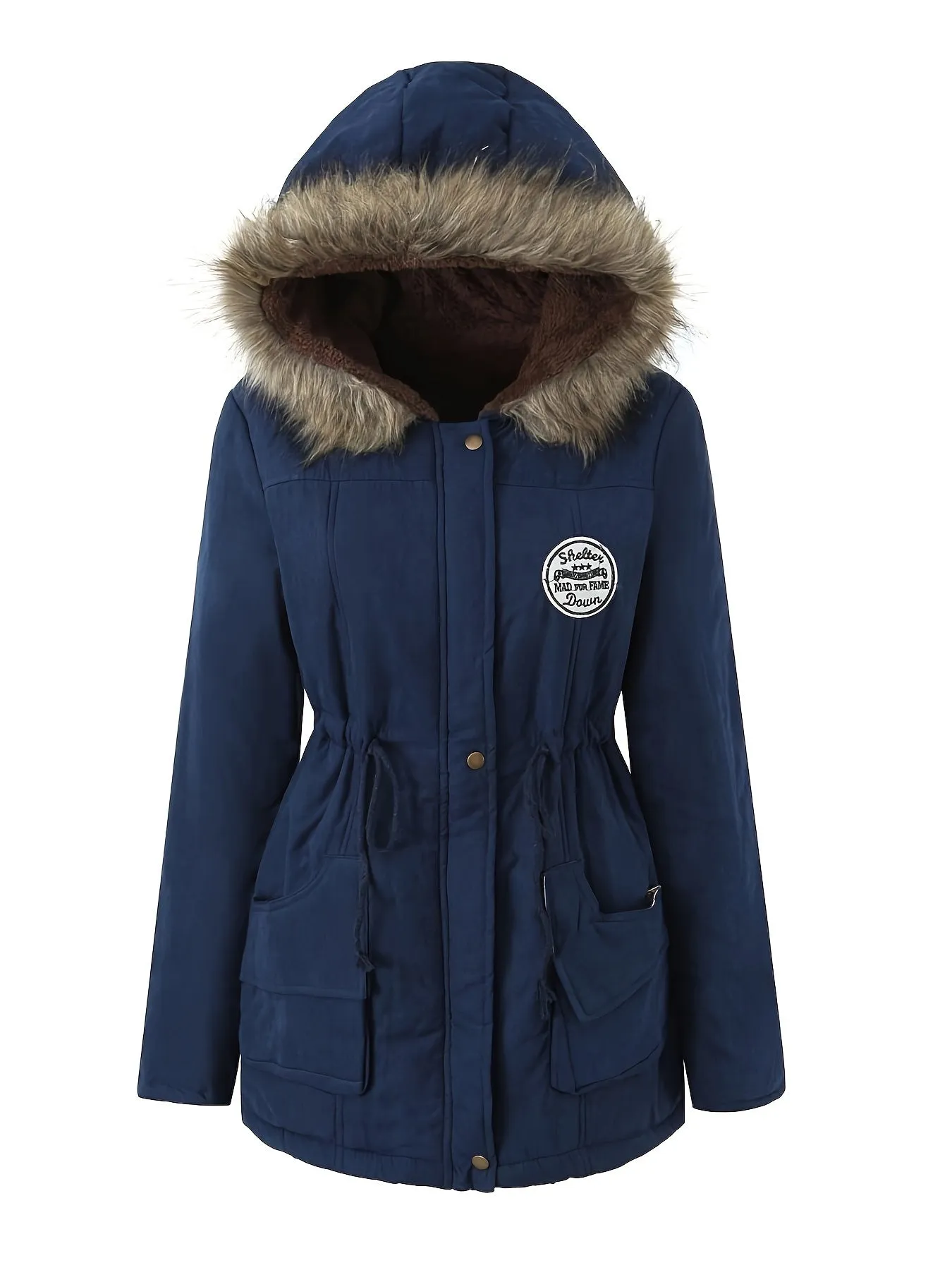 Women's Long Parka Jacket, Warm with Pockets