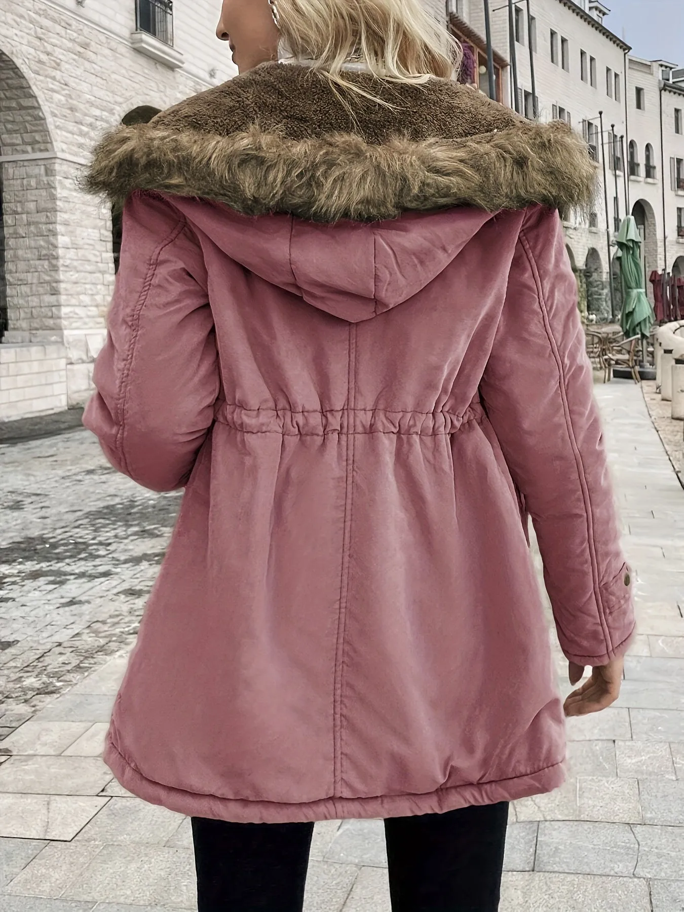 Women's Long Parka Jacket, Warm with Pockets