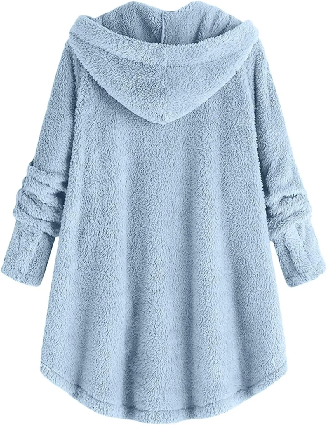 YRAETENM Womens Fuzzy Fleece Sherpa Hoodies Oversized Warm Winter Coats Soft Button down Long Jackets Cardigan with Pockets